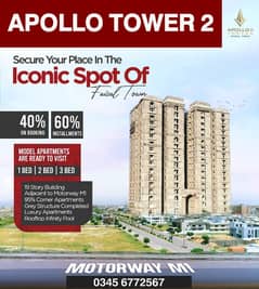 FAISAL TOWN APOLLO TOWER 2 Bed Room Easy installment 30% DownPayment