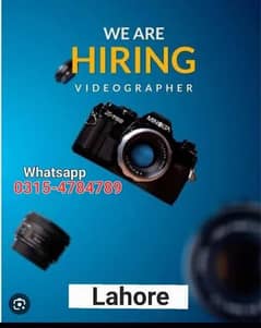 Videographer required Male or Female