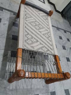 Unique solid wood charpai new condition mny dery k liya bnwai thi