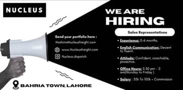 Salles person for truck dispatch urget required experience 03259759776