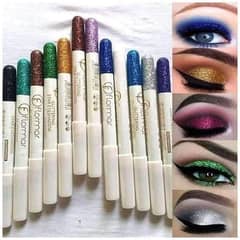Multicolor Glitter Eye pencil - 6 Pcs of  Shimmery Glam