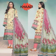 KHAADI Unstitched 3PC Lawn Suit