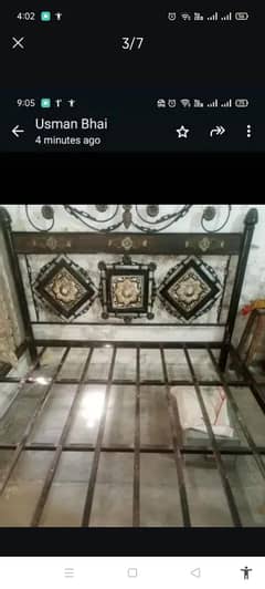 king size iron used bed without metras
