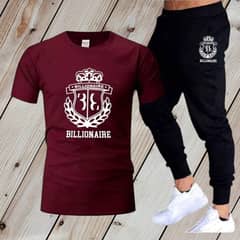 men's printed polyester track suit 2pcs