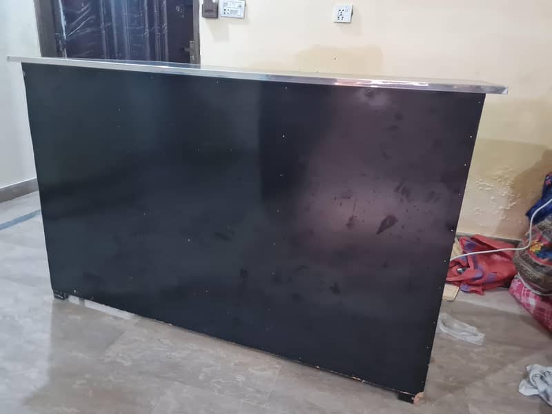Modern Black Desk Table with Drawer and Shelf 5