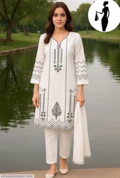 women 3 piece syitched embroidery suit