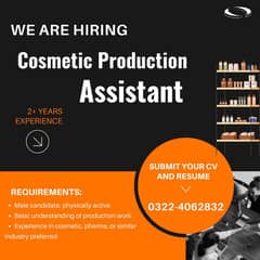 Cosmetic Production Assistant - Male Jobs - E-commerce Jobs