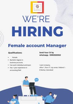 Female account manager required