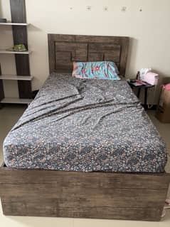 Single bed, dressing table and cupboard
