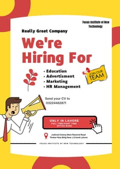 Jobs available for male and females in Lahore