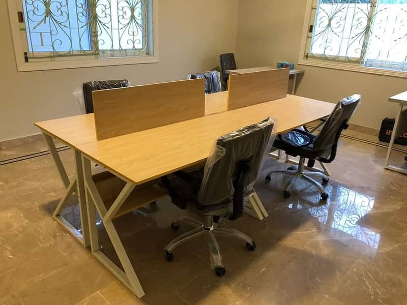 K shape table - Office table - workstation table- Desk table 4
