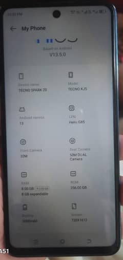 Tecno spark 20 brand new good condition with full box in warranty 1