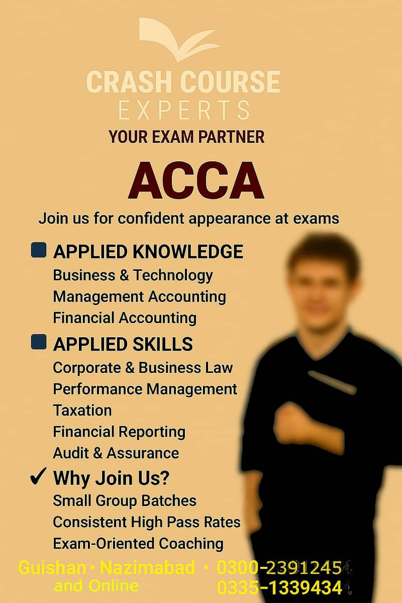 Fast-Track Private Exam Preparation for ACCA, O and A Levels Oct/Nov! 1