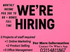 OFFICE JOBS AND ONLINE JOBS AVAILABLE FOR MALE / FEMALE
