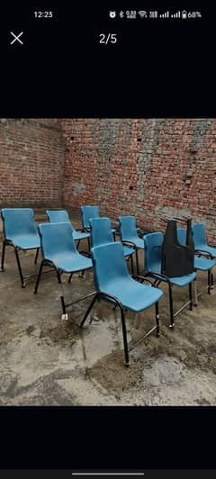 Student Chair with detachable Handles (Blue)