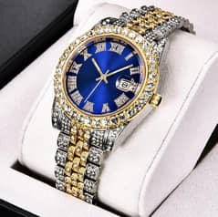 Hip Hop Luxury Stainless Steel Full Diamond  Watch ⌚