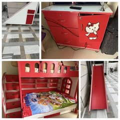 Bunk Bed|Slids|Red Bunk Bed|Kids Bed|Kids Furniture