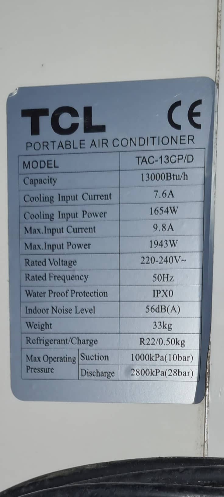 TCL portable AC used like new condition 4