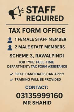 STAFF REQUIRED