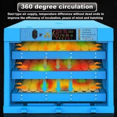 Hatch pro intelligent 128 eggs incubator fully automatic dual power