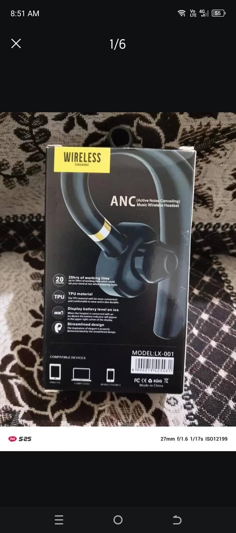 Ram 4GB DDR3  And LX-001 Wireless Bluetooth Earphone 3