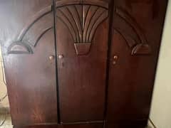 Solid Wood Three-Door Cupboard – Vintage Design