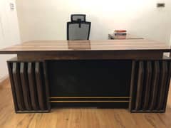 Stylish Executive Office Table + Side Rack | Like New | Urgent Sale
