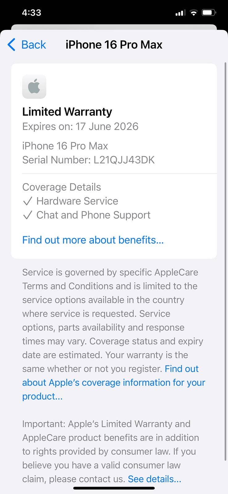 iPhone 16 pro max 3 cycle count jv 10 days used only 1