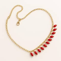 Gold beaded chain neckless for women
