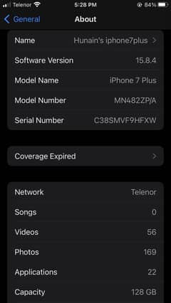 Iphone 7plus pta approve 128 GB