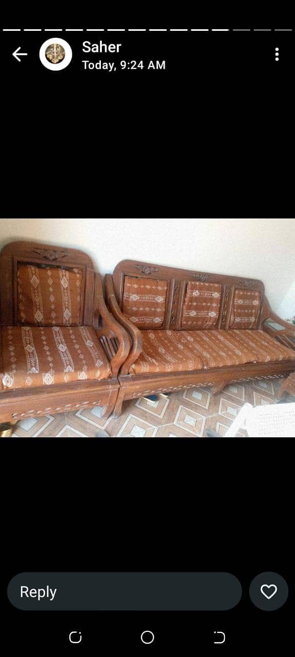 Wooden Sofa Set with tables 0