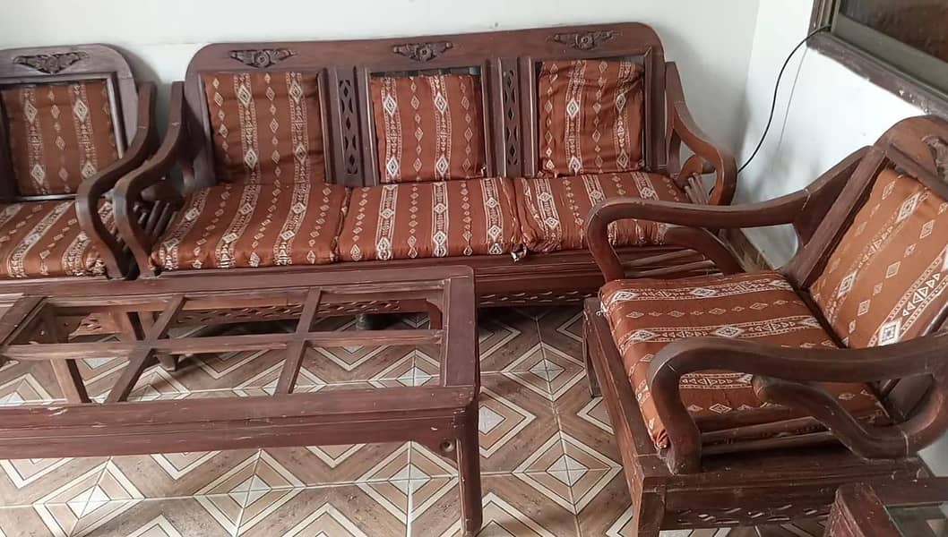 Wooden Sofa Set with tables 3