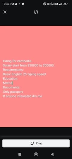 we are hiring for call center in Cambodia