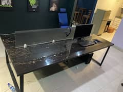 Office workstation table for sale 8*4 feet premium black marble finish