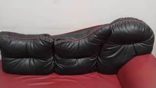 red and black sofa combination