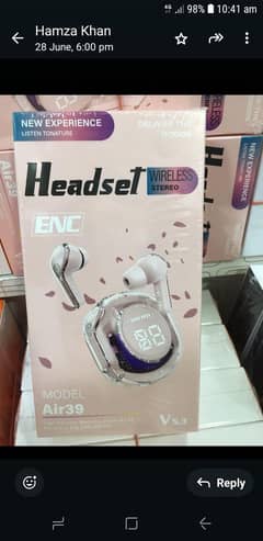 Headset Air39 Wireless Earbuds - ENC V5.3
