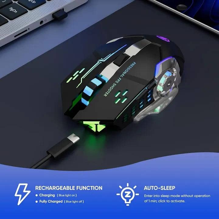 wireless Mouse 6 BUTTONS GAMING MOUSE Adjustable DPI 2