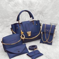 5 Pcs Women's PU Leather Hand Bag Set