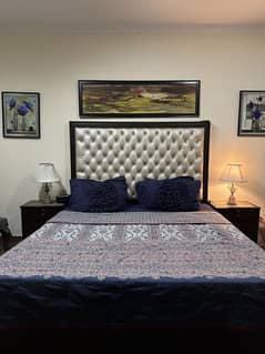 luxury bed with side tables