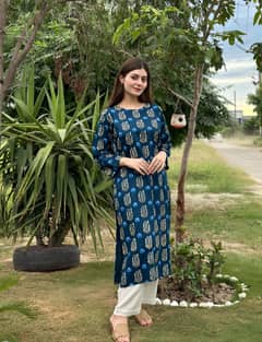 original printed long kurti 2 PC dress for women  Free delivery