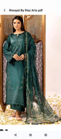 Riwayat by Riaz art's  embroidery 3pcs