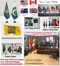 Custom Logo Flag with pole for CEO Office, School, College, Event