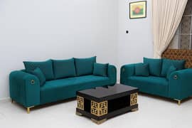 Modern 7 Seater Sofa Set (Suede)