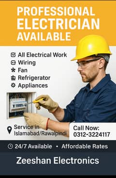 Full House Wiring, Shop Wiring, Fan Fridge Bulb Electrical work Repair