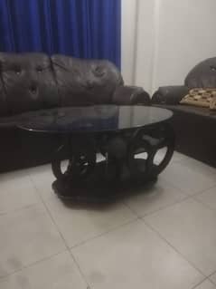 7 seater sofa set with beautiful dark brown stylish table for sale