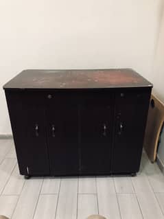 Iron stand with cabinets