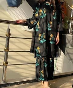 women new printed 2 piece sharara suit