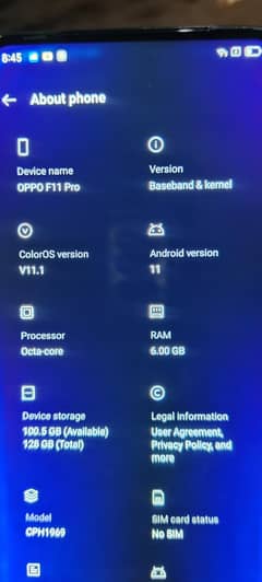 urgent sale oppo f11 pro 6+6 128