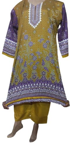 Elegant Mastatard  Printed Women's suit Arabic Lawn  Fabric