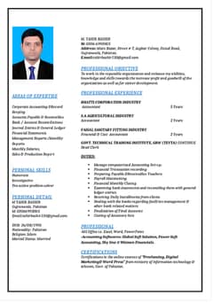 I need part time Accountant job. 03066993005